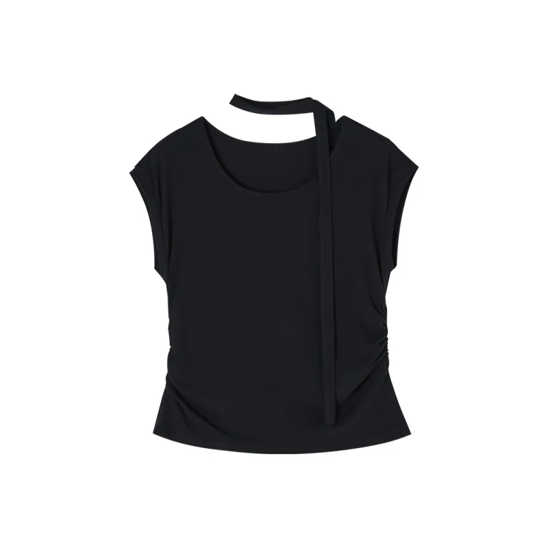 XIANGYING T Shirt Women's Black-0