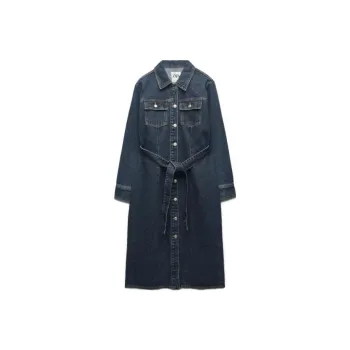 ZARA Long-Sleeved Dresses Women's Blue
