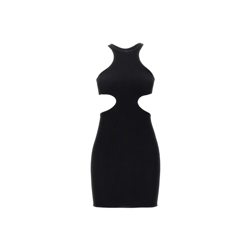 REINA OLGA Halter Neck-Out Ribbed Dress-0