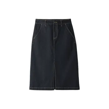 HLA Denim Long Skirts Women's Denim Blue Transition Color