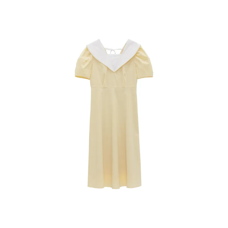Fstudio Short Sleeved Dresses Women's Yellow-0