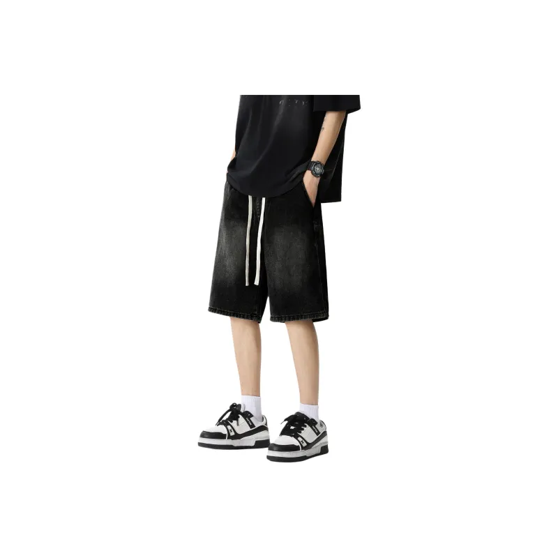 PAINT STAIN Denim Shorts Unisex-17
