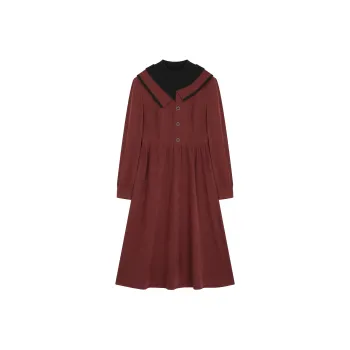 XWI Long Sleeved Dresses Women's Burgundy