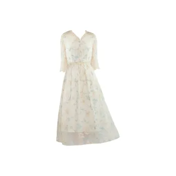 Ink Beauty Short Sleeved Dress Women's Apricot