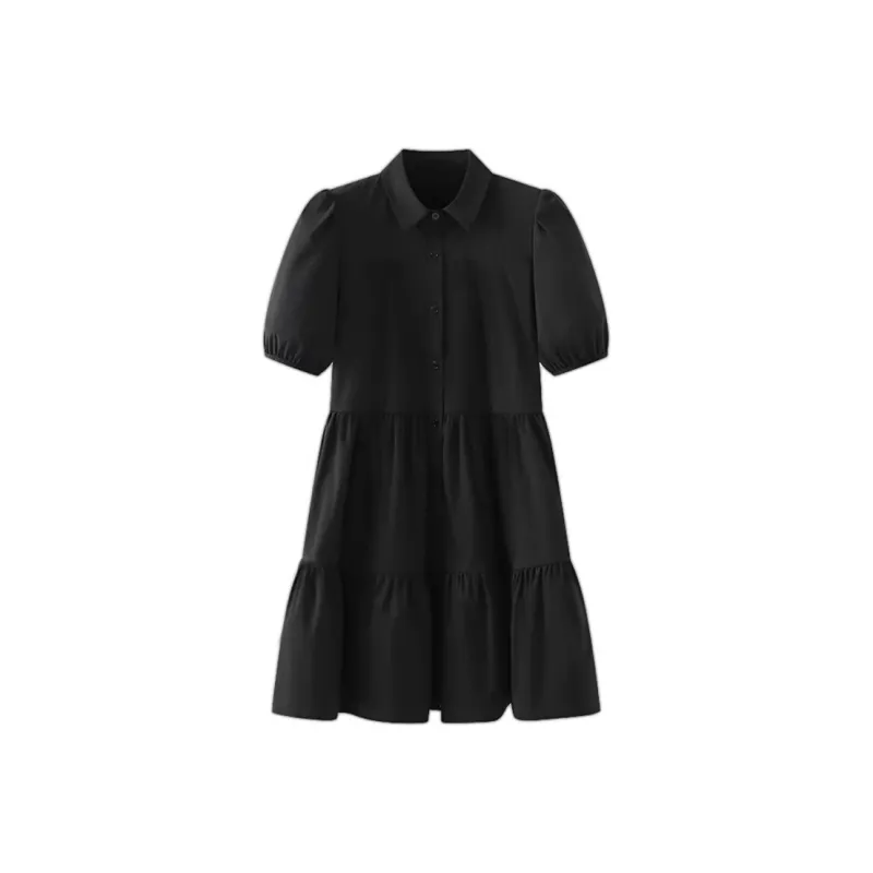 Yvetteclassic Short Sleeved Dresses Women's Black-0