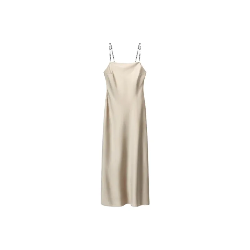 ZARA Slip Dresses Women's Ivory White-0