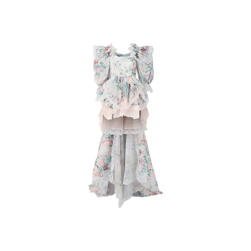 Selkie Long Sleeved Dresses Women's Floral Vine Rose-0
