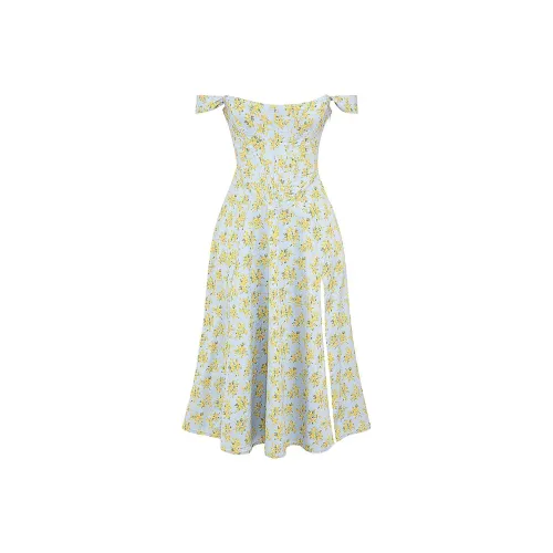 HOUSE OF CB SAIRA Slip Dresses Women's SOFT BLUE/Pink Blue