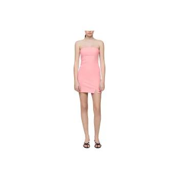 BEC+BRIDGE KARINA STRAPLESS SPLIT MINI DRESS Sleeveless Dress Women's Guava/Psyllium