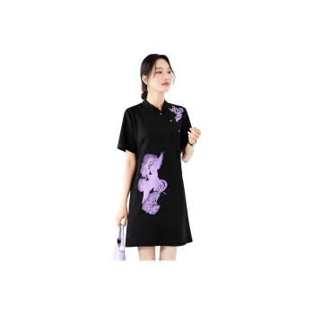 TERRE BLEUE Short Sleeved Dresses Women's Purple