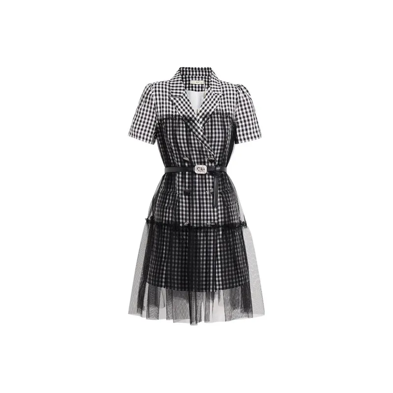 AUI Slim Fit Short Sleeved Dress Women's Black-0