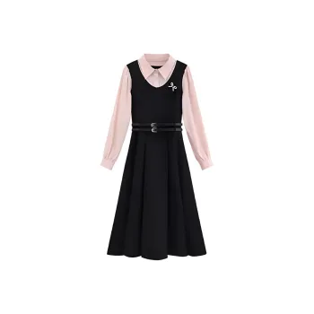 KKX Long-Sleeved Dresses Women's Pink & Black