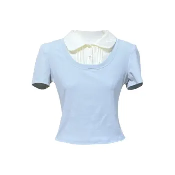 Aimilian T Shirts Women's Blue With White Lettering
