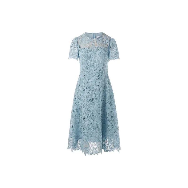 LANCY Short Sleeved Dress Women's Aqua Blue-0