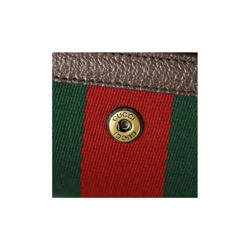 GUCCI Leather Key Pouch Men's Green & Red-7