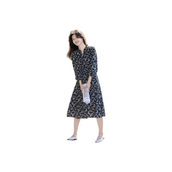 Still Quiet Long Sleeved Dresses Women's Black