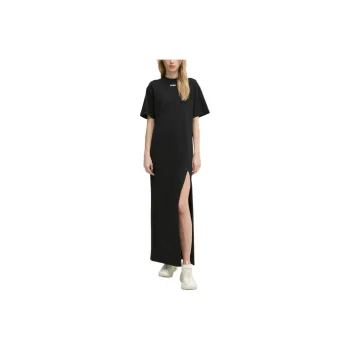 MSGM Logo Printed Side Slit Maxi Dress