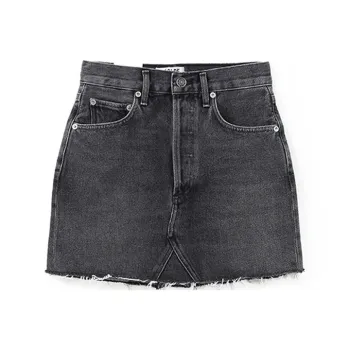 AGOLDE Denim Short Skirts Women's Black