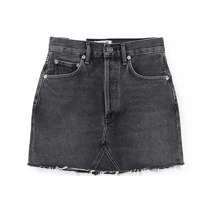 AGOLDE Denim Short Skirts Women's Black-0