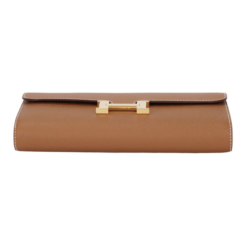 HERMES Constance To Go Epsom Calfskin Wallet, Handheld Shoulder Bag, Crossbody Bag Regular Women's 37 Gold Brown-3