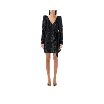 Rotate Sequin Embellished Wrapped Mini Dress