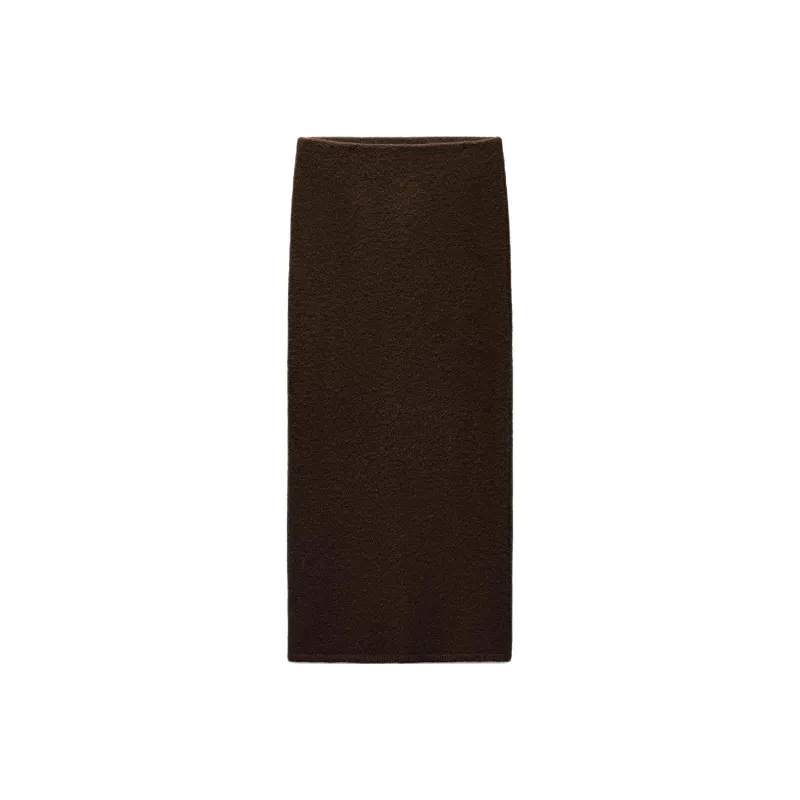 ZARA Knit Long Skirts Women's Dark Khaki-0