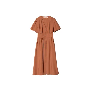 UNIQLO Short Sleeved Dresses Women's Orange Red
