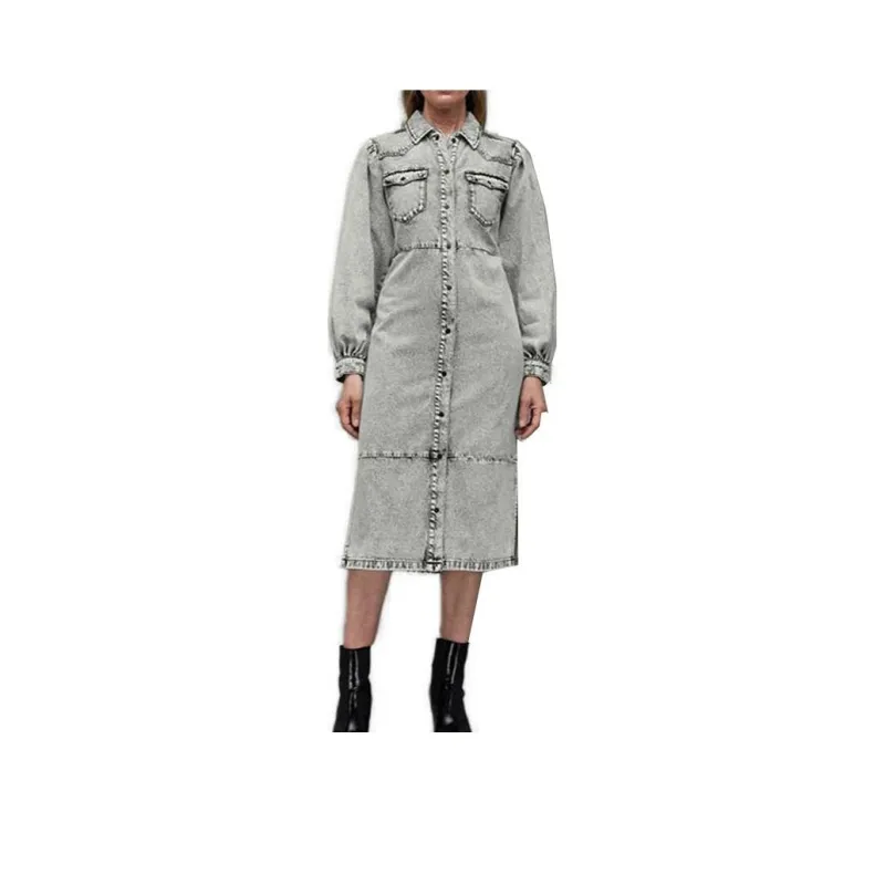 ALLSAINTS Long-Sleeved Dresses Women's Snow Gray-0