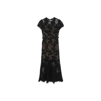 Self portrait Lace overlay Midi Dress