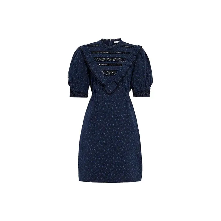 COACH Short Sleeved Dresses Women's Dark Blue-0