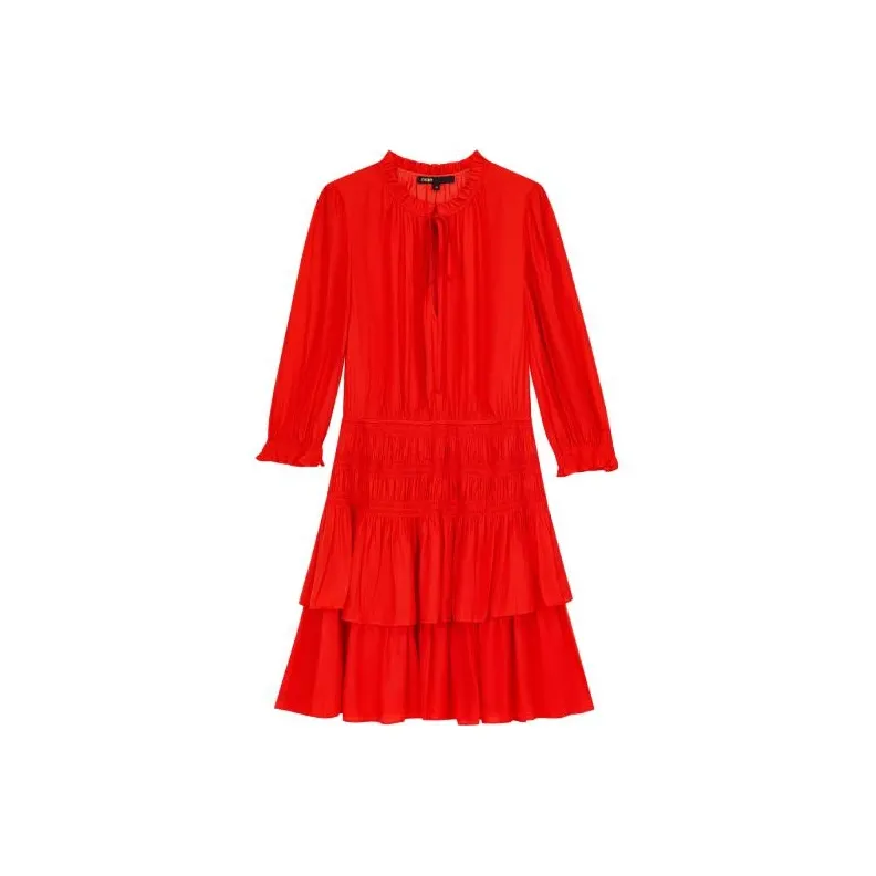 Maje Long-Sleeved Dresses Women's Red-0