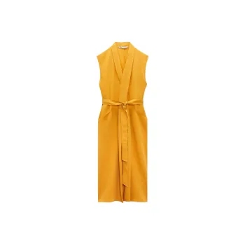 ZARA Sleeveless Dress Women's Mustard