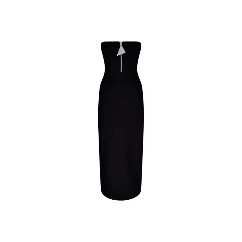 The Attico Zipped Strapless Midi Dress-0