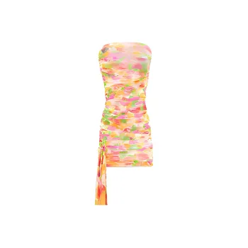 SAINT LAURENT Ruched Strapless Dress
