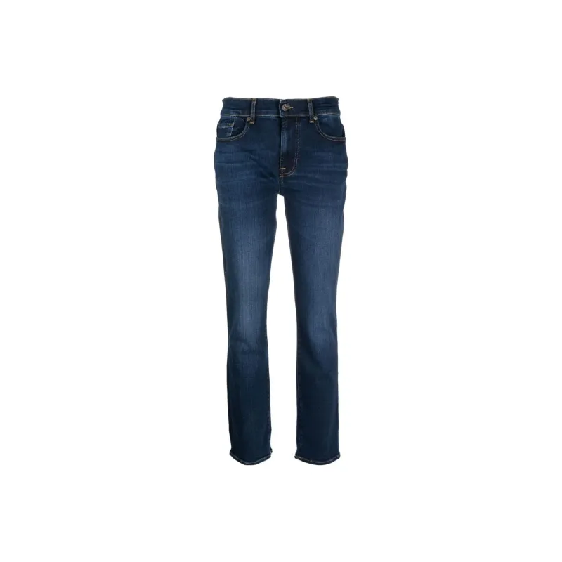 SEVEN FOR ALL MANKIND Illusion Mid-rise Cropped Jeans-0