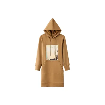 H YXIANG Long Sleeved Dresses Women's Coffee