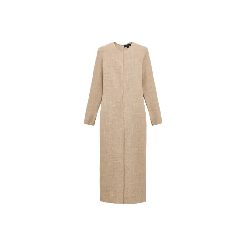 ZARA ZW Series Long Sleeved Dress Women's Beige-0