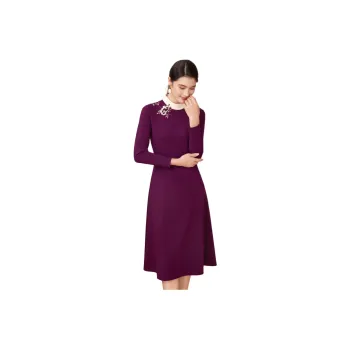 BBLLUUEE Long Sleeved Dress Women's Begonia Purple
