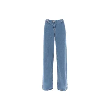 Magda Butrym Ultra Low Waist Wide Leg Denim Jeans