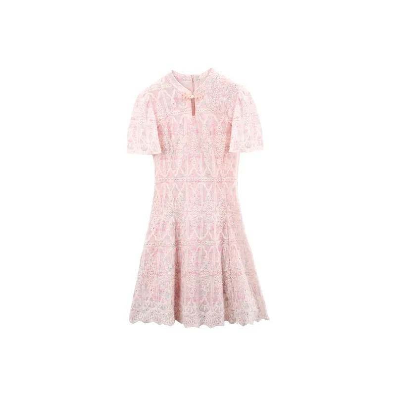 A Paradise For Awakening Short Sleeved Dress Women's Pink-0