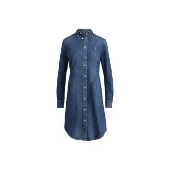 Polo Ralph Lauren SS22 Long Sleeved Dresses Women's Blue