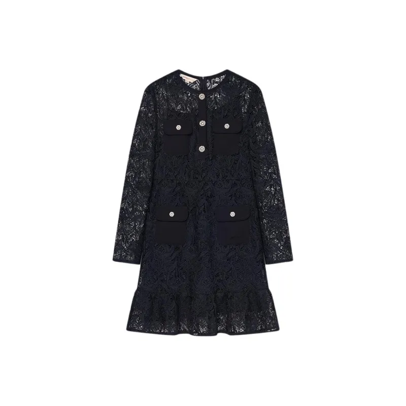 Goodland Long Sleeved Dresses Women's Navy Blue-0