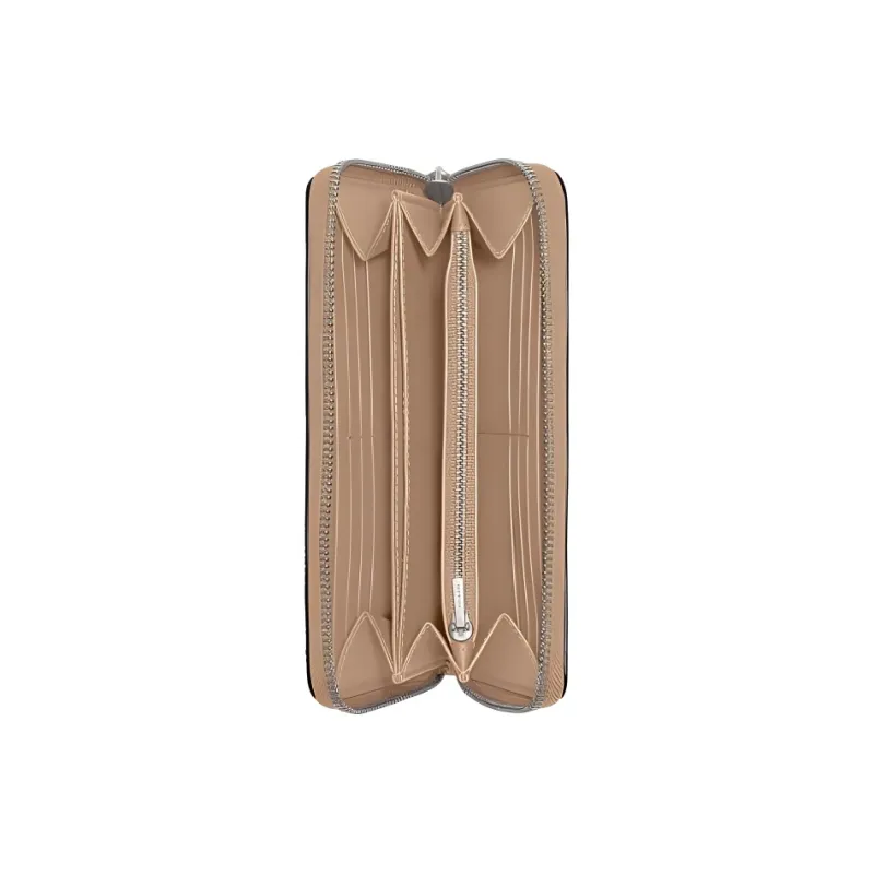 COACH Accordion Zip Cow Leather Handheld Wallet Small Size Women's Taupe-1