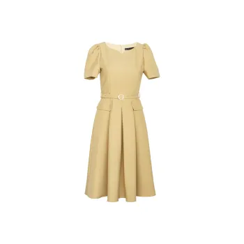 ROEYSHOUSE Short Sleeved Dresses Women's Yellow