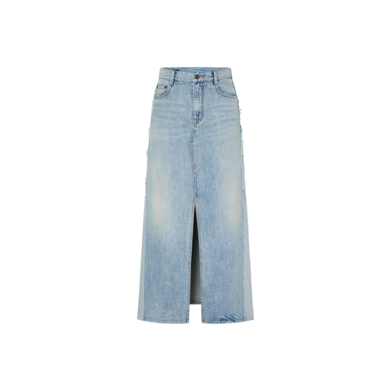 MOCO Denim Long Skirt Women's Denim Blue-0