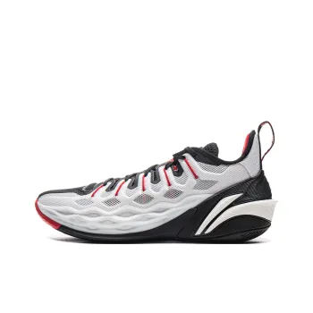 LiNing Buckets Shock Absorbers Slip Resistant Breathable Low Top Basketball Shoes Men's Black White