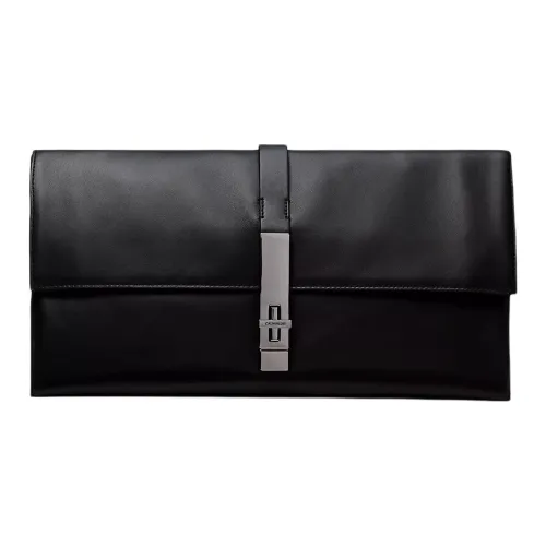 CALVIN KLEIN Sheep Nappa Grain Leather Clutch Women's Black