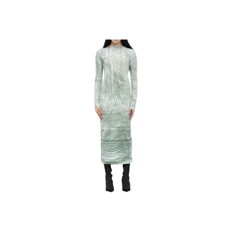 MM6 Maison Margiela Long Sleeved Dresses Women's Green-0