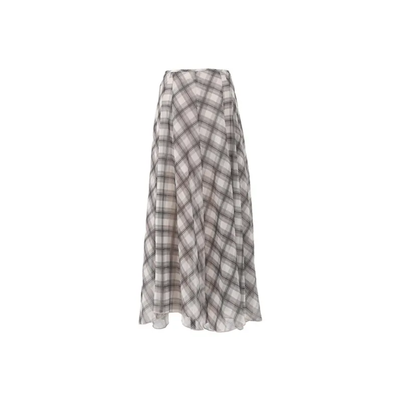 Rose Casual Long Skirts Women's Brown-1