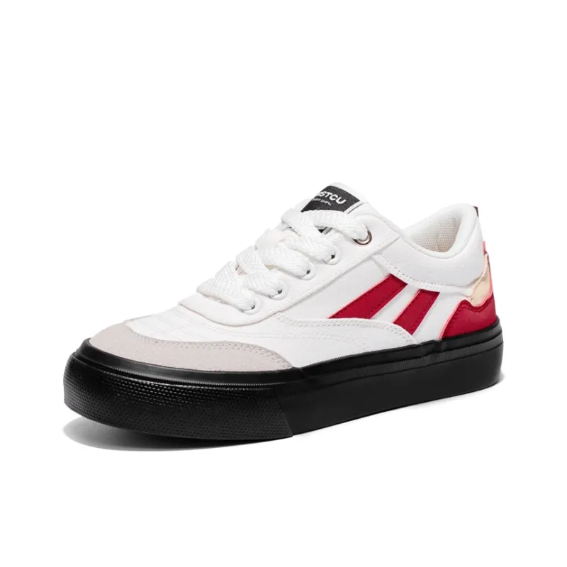 NSTCU Skateboard Shoes Women's White Red-1